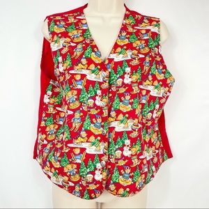 3/$25 VTG 90's Regal Lady Ugly Christmas Vest Teddy Bears Snowman Xmas Trees